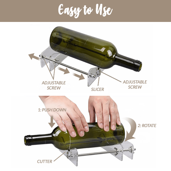 Glass Bottle Cutter Kit Stainless Steel Glass Bottle Cutting Machine Set  Durable Bottle Cutter Tool DIY Craft Recycle Tool for Wine Beer Liquor  Whiskey Alcohol Champagne Bottles 